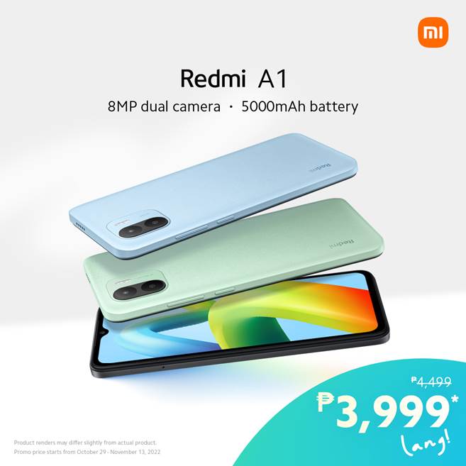 Redmi A1 is now available in the Philippines at a super low price of P3,999!