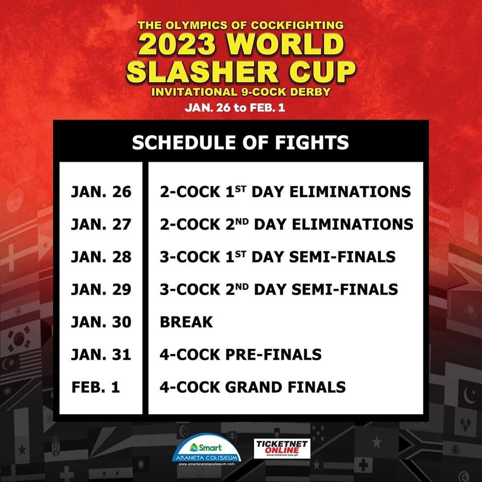 2023 World Slasher Cup 1 schedule of event