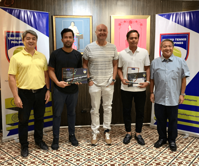 From left UTP Secretary General & Treasurer Gerardo Maronilla, Francis Casey Alcantara, UTP President Jean Henri Lhuillier, Johnny Arcilla, UTP Director & General Manager Jackie Tomacruz III