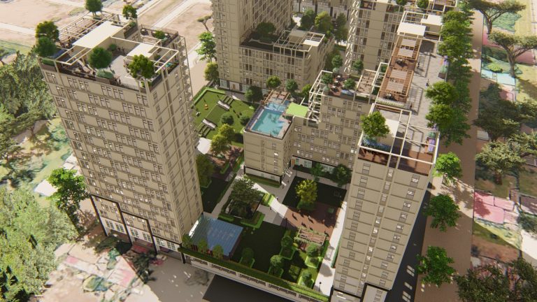 The East Village at DGT aerial view-min