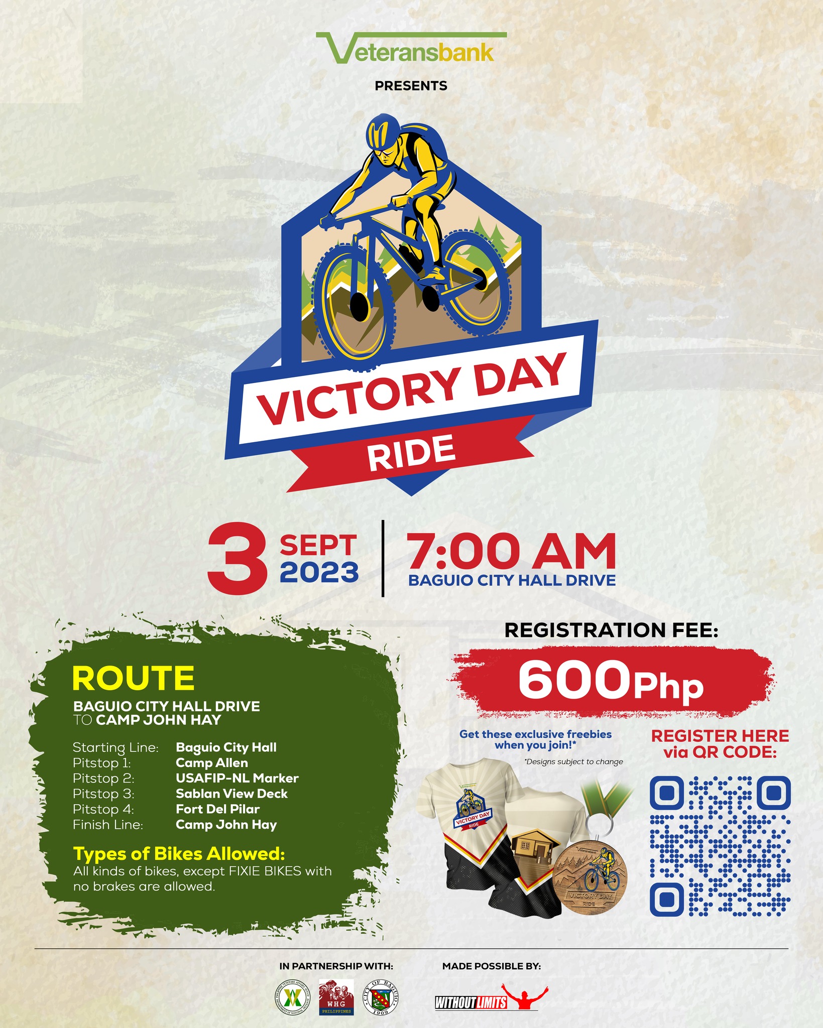 Philippine Veterans Bank Gears Up for the 1st Historic Victory Day Bike Ride in Baguio Honoring WWII Veterans