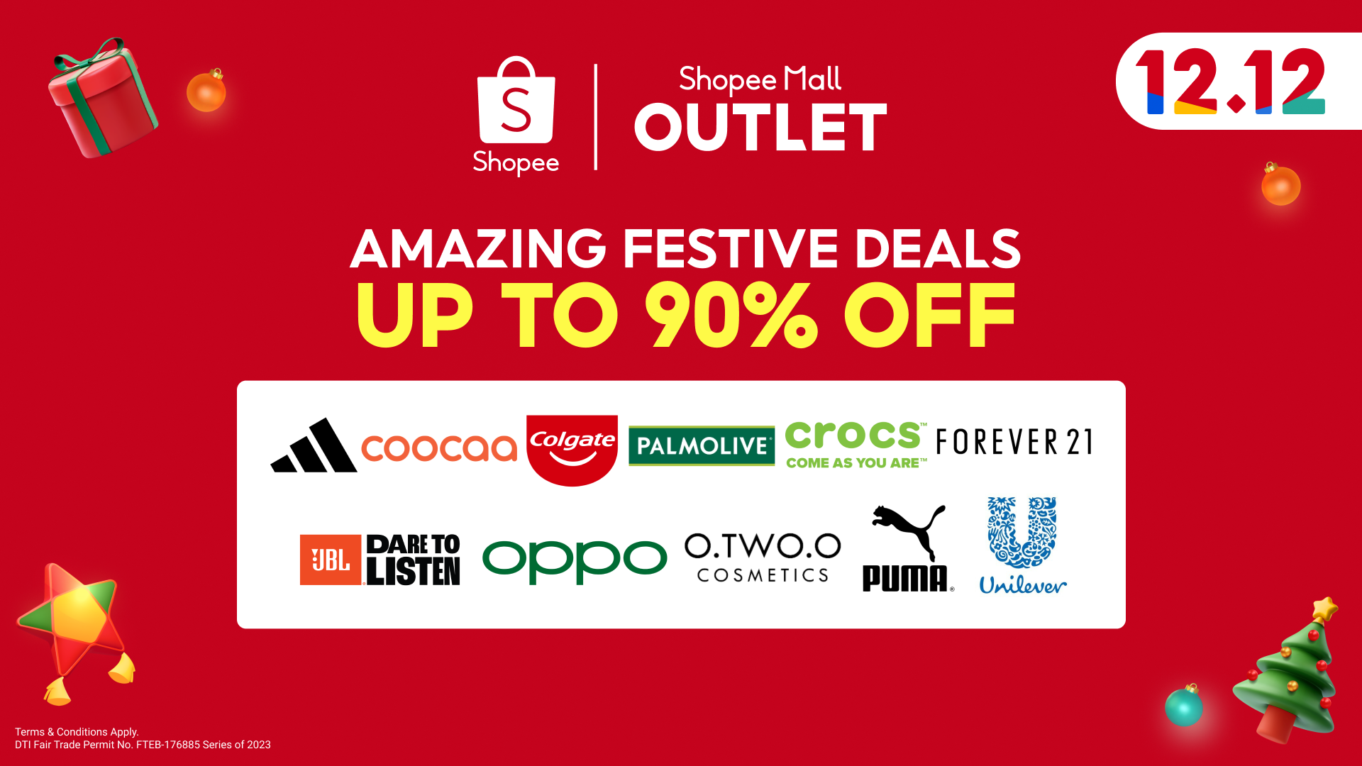 Score the best-branded deals from Shopee Mall Outletsduring the 12.12 Mega Pamasko Sale!