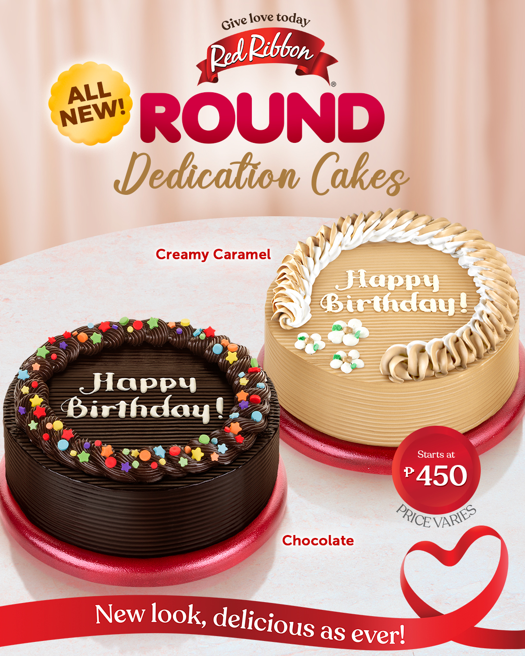 Make your celebrations special all year round with Red Ribbon’s Round Dedication Cakes