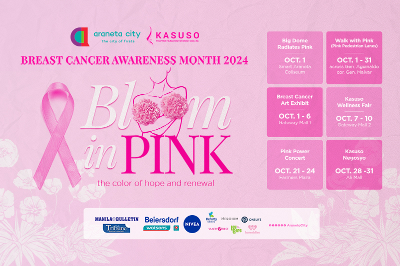 Araneta City blooms in pink for Breast Cancer Awareness Month