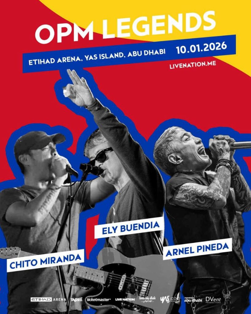 Ely Buendia, Chito Miranda, and Arnel Pineda to headline &lsquo;OPM Legends&rsquo; concert in Abu Dhabi