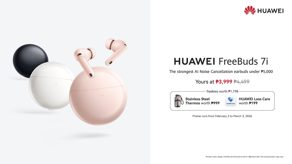 Lock In to Every Moment with Smarter ANC, Unlimited Spatial Audio, and Crystal-Clear Calls from HUAWEI FreeBuds 7i, All for Under PHP 5,000