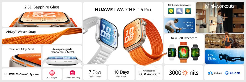 Get Accurate, Comprehensive Sports Tracking and AI-Powered Health Insights with the HUAWEI WATCH FIT 5 Series, Now Available Starting at PHP 8,999 Get Accurate, Comprehensive Sports Tracking and AI-Powered Health Insights with the HUAWEI WATCH FIT 5 Series, Now Available Starting at PHP 8,999
