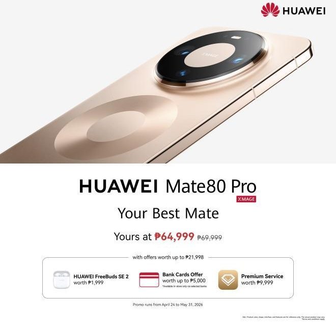 Make Every Summer Moment Count with Your Best Mate: The HUAWEI Mate 80 Pro, Available at PHP 64,999 for a Limited Time