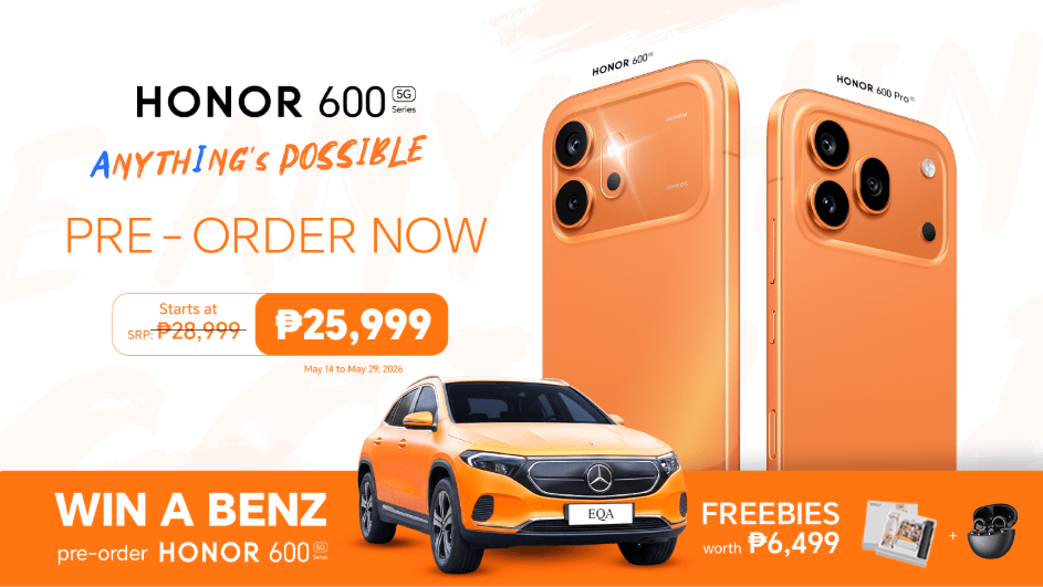 Pre-order the new HONOR 600 Series from just ₱25,999 and drive home a Mercedes-Benz!&nbsp;